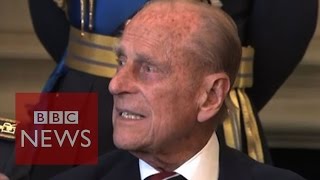 Prince Philip swears during photocall  BBC News [upl. by Dloniger543]