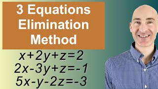 Solving Systems of 3 Equations Elimination [upl. by Roze952]