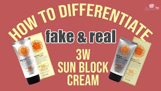 Real vs Fake 3w Sunblock Cream [upl. by Granville]