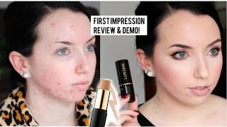 NEW Lancome STICK FOUNDATION Teint Idole Ultra FIRST IMPRESSION Review  Pale Acne Prone Skin [upl. by Call]