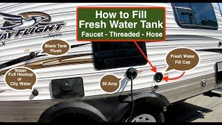 3min How to Fill Fresh Water Tank on Travel Trailer Jayco Jay Flight SLX 212qbw [upl. by Oilenroc126]