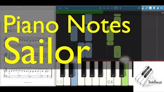 Piano Notes  Sailor Petula Clark [upl. by Oitaroh763]