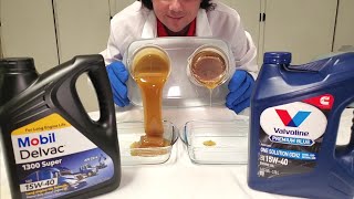 Mobile Delvac VS Valvoline PREMIUM BLUE 15W40 COLD Flow Test [upl. by Lichtenfeld]